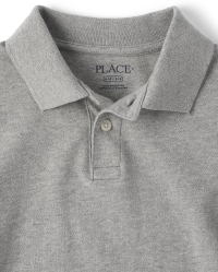 Boys Uniform Short Sleeve Pique Polo | The Children's Place - SMOKEB10