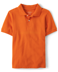 Boys Uniform Short Sleeve Pique Polo - ORANGE | The Children's