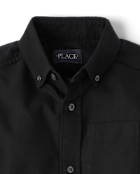 The Children's Place Boys Uniform Long Sleeve Oxford Button Down Shirt Black XXL (16)