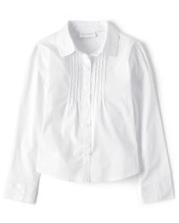 Girls Uniform Long Sleeve Pintuck Poplin Button Down Shirt The Children S Place
