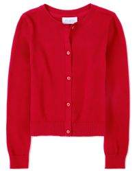 Little girl red cardigan deals