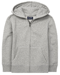 PULLOVER HOODIE CHILDHOOD（グレー） Kids Active Long Sleeve Zip Up Hoodie - GRAY | The Children's Place