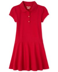 Girls Uniform Short Sleeve Pique Knit Polo Dress The Children s