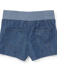 Girls Knit Waistband Denim Pull On Shorts | The Children's Place