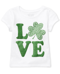 T-shirt Enfant St Patrick's Day - The Children's Place - Taille XS 4 - Vert à Trèfles - Coton - Neuf