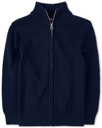 Boys Uniform Long Sleeve Zip Up Sweater TIDAL The Children s Place
