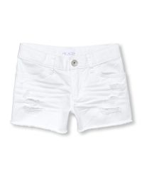 Girls white denim shorts clearance