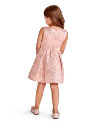 Baby And Toddler Girls Sleeveless Rose Gold Metallic Woven Jacquard Dress The Children s Place ROSE GOLD