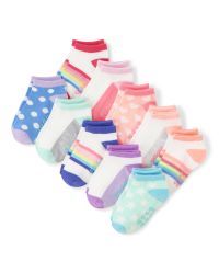 Toddler Girls Print Ankle Socks 10-Pack