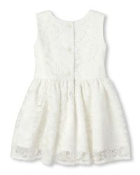 Baby And Toddler Girls Sleeveless Floral Lace Woven Dress