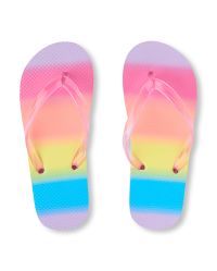 Girls Rainbow Ombre Flip Flops | The Children's Place - AQUA