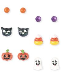 Girls Halloween Glitter Earrings 6-Pack | The Children's Place