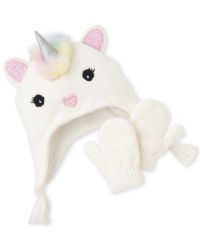 unicorn hat scarf and gloves set