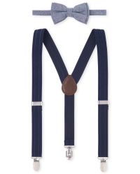 TMRBBesty Ensemble Nœud Papillon & Bretelles Enfant - Style Y - Noir