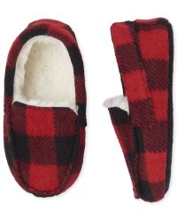 Kids buffalo 2025 plaid slippers