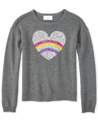 Gap rainbow heart sweater top
