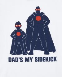 Baby and Toddler WHITE Short Tee Children\'s Graphic - Sidekick\' | Superhero Place The My Sleeve Boys \'Dad\'s