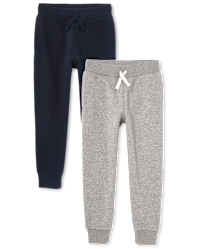 Kids Active Fleece Jogger Pants 2-Pack - GRAY | The
