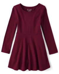Toddler Girls Uniform Long Sleeve Knit Skater Dress The Children s Place