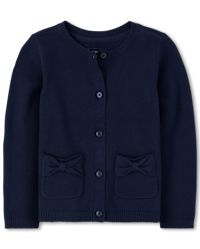 Toddler Girls Uniform Long Sleeve Bow Cardigan TIDAL The Children s Place