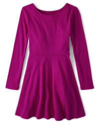 Girls Long Sleeve Knit Skater Dress - PINK | The Children's Place