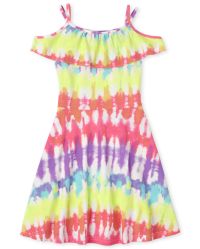 The Childrens Place Girls Cold Shoulder Ruffle Top