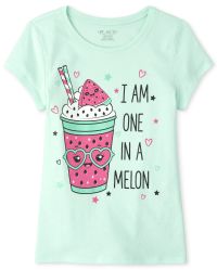 Girls Short Sleeve 'I Am One In A Melon' Frappe Graphic Tee | The ...