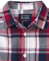 Baby And Toddler Boys Dad And Me Short Sleeve Plaid Poplin Matching Button Down Shirt The Children S Place Ruby