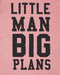 Baby And Toddler Boys Short Sleeve 'Little Man Big Plans' Graphic Tee