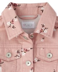 Girls pink jean jacket top