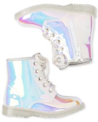 Kids holographic top boots