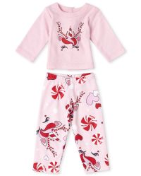 Doll Mommy And Me Christmas Long Sleeve Christmas Unicorn Cotton Matching Pajamas PINK The Children s Place CA
