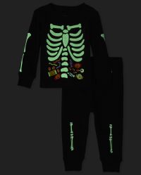 Gymboree Mom Skeleton Gymmies Bow Halloween Glow In The Dark Medium Adult Pajama 