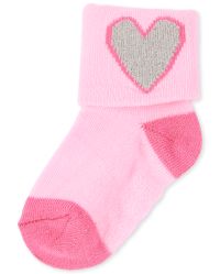 Toddler Girls Heart Turn Cuff Socks 6-Pack