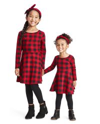 Buffalo plaid hotsell little girl dress