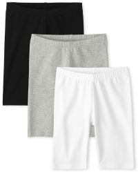 Pack of Three The Childrens Place Girls Solid Bike Shorts