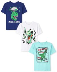 The Children's Place Baby Toddler Boy Short Sleeve Graphic T-Shirt 3-Pack 