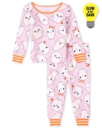 Baby And Toddler Girls Halloween Long Sleeve Glow In The Dark Ghosts