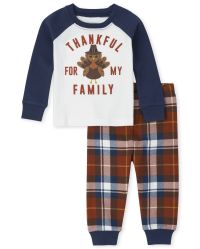 Unisex Baby And Toddler Matching Family Long Sleeve Thanksgiving Snug Fit Cotton Pajamas CLAY The Children s Place CA