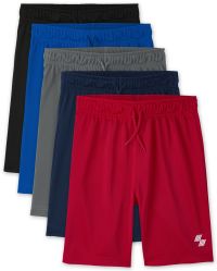 The Childrens Place Boys 2 Pack Solid Mesh Shorts