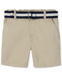 Baby And Toddler Boys Belted Woven Chino Shorts | The Children's Place