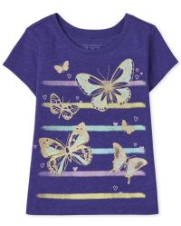 Detroit Tigers SAAG Toddler Girls Lime Green Butterfly Cotton T