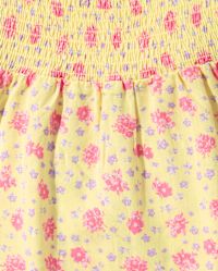 Vestido tipo babydoll de manga corta con estampado floral y punto ...