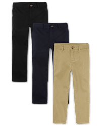 Boys Uniform Stretch Straight Chino Pants 3-Pack - MULTI | The