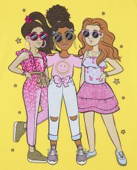 HGGIRLSツムリA&amp;C Girls Short Sleeve Girl Graphic Tee - YELLOW | The