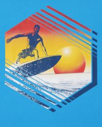 Boys Short Sleeve Surfer And 'Beach Vibes Only' Graphic Tee