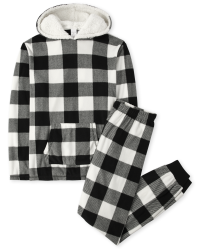 Onesie Pajamas Black White Buffalo Plaid Pajamas Flannel Pajamas