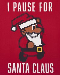 Boys Christmas Long Sleeve Pause For Santa Graphic Tee - RED | The ...