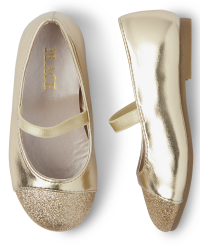 Girls gold ballerina shoes new arrivals