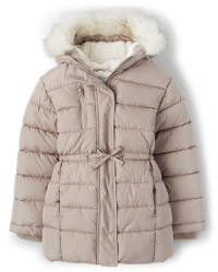 ジャケット・アウター 9090 girl Fur Hooded Puffer Jacket 9090 girl Fur Hooded Puffer Jacket Girls 8-16 Essential Faux Fur